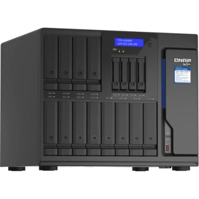 Imagen de QNAP TVS h1688X W1250 32G NAS de 16 bahías CPU Intel Xeon W 1250, 32GB DDR4 ECC RAM, (30.5 x 8.9 cm y 4 2.5), 2 M.2 22110/2280 NVMe, 10GbE, 2,5 GbE