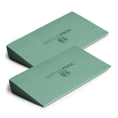 Imagen de yoga Studio Bloques de Cuña EVA 2 unidades (par) Tabla inclinada doble Estirador pantorrilla Espuma ligera Mini medias cuñas antideslizante para muñecas y manos