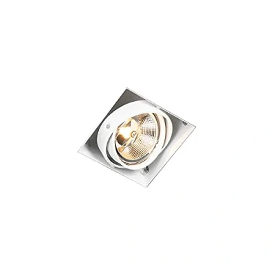 Imagen de QAZQA Moderno Foco empotrado blanco GU10 AR111 trimless ajustable ONEON Acero Cuadrada Adecuado para LED Max. 1 x 50 Watt