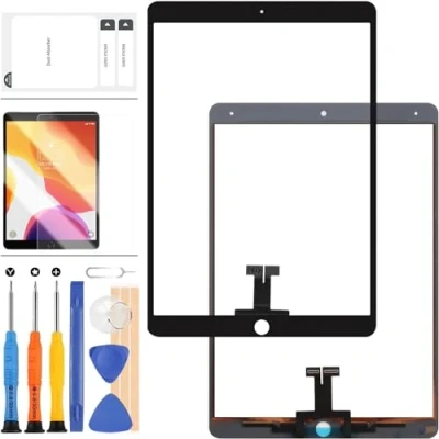 Imagen de pantalla táctil para iPad Pro 10.5 A1701 A1709, kit de repuesto LCD, piezas reparación vidrio digitalizador táctil, incluye templado (negro) (no sin instrucciones)