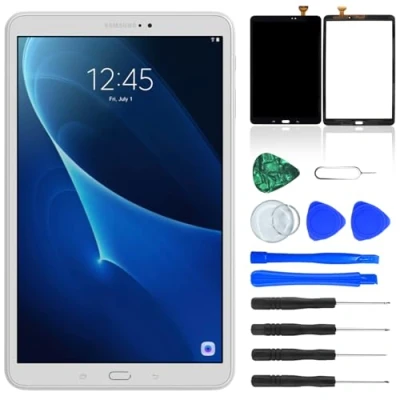 Imagen de NB+ pantalla de repuesto para Samsung Galaxy Tab A 25.7 cm SM T580 T585 táctil digitalizador vidrio preinstalado, adhesivo blanco (no LCD)