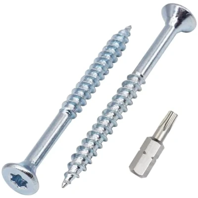 Imagen de SKIR&#039;CO (50 uds) tornillos para madera de acero galvanizado 3,5 x 45 mm, Torx cabeza avellanada, aglomerado, parcialmente roscados