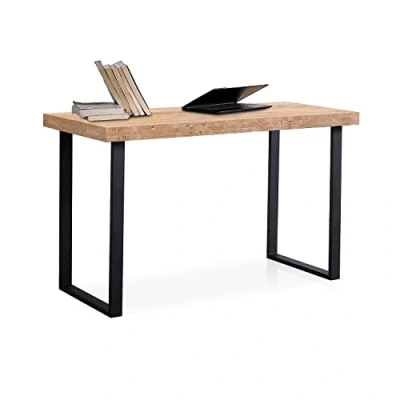 Imagen de Adec Group Natural, Mesa de Estudio, Escritorio o Despacho, Oficina, Color Roble Salvaje y Negro, Medidas: 120 cm (Largo) x 60 (Ancho) 73 (Alto)