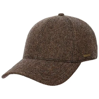 Imagen de Stetson Gorra de Lana Plano, Hombre béisbol con el Dorso la Visera Cuero Caballero diseño en Espiga Forro algodón otoño/Invierno marrón M (56 57 cm)
