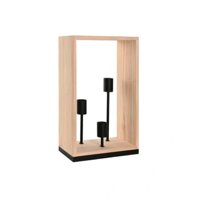 Imagen de Home ESPRIT Lámpara de Mesa Marrón Negro Natural Madera Hierro Pino 50 W 220 V 30 x 16 cm