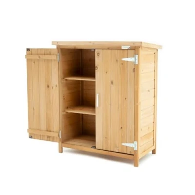 Imagen de Gardiun Armario Multiusos para Jardín Abby 40x75x90 cm en Madera con 2 Capas de Pintura Impermeable Patas y Suelo