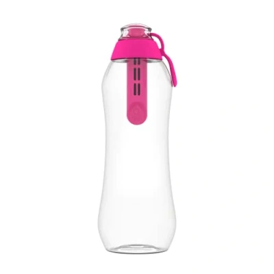 Imagen de Dafi Botella de filtro agua carbón 0,7L Ideal para la escuela, el trabajo, gimnasio, los viajes, Elimina sabor y olor a cloro, Ergonómico duradero Flamingo