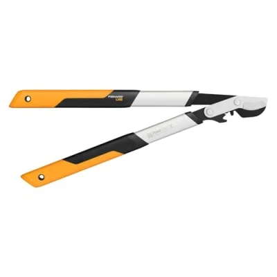 Imagen de Fiskars Podadera con cuchilla bypass para madera verde, Sistema de cremallera PowerGear X, Talla S, Diámetro corte: 3,8 cm, Cuchillas acero templado cubierta antiadherente, Longitud: 57 Negro/Naranja, LX92, 1020186