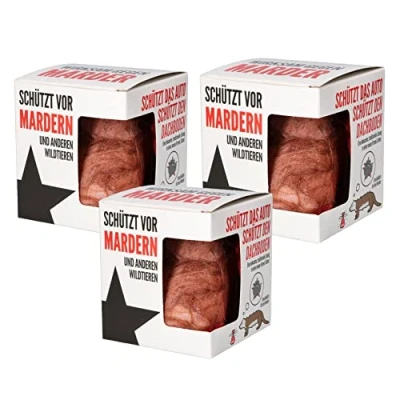 Imagen de KOTARBAU® 3 x Ahuyentador de Martas, Comadrejas y Mustélidos, Disuasivo para animales, natural pelo los perros, Protección contra animales coche o casa, Repelente depredadores
