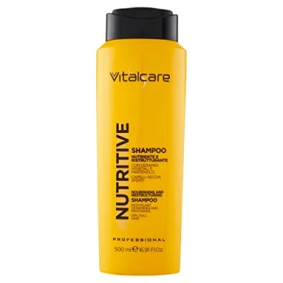 Imagen de Vitalcare Nutritive Champú Nutritivo y Reestructurante, para Cabello Seco Sin brillo, con Ceramidas Vegetales Pantenol, 500 ml, 1