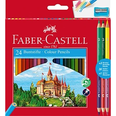 Imagen de FABER CASTELL 110324 Juego de lápices color Classic Colour, 28 piezas, incl. sacapuntas, para niños y adultos