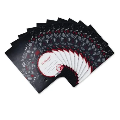 Imagen de Landre 100050059 Cuaderno (A4, 32 páginas, linea 28, cuadriculado, margen a izquierda y derecha, papel fino sin celulosa, 80 g/m², 10 unidades), 3 diseños surtidos