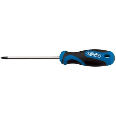 Imagen de Draper 865 CS número 1 Cruz ranura destornillador con asas de agarre suave, azul, 75 mm