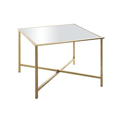 Imagen de HAKU Möbel Mesa auxiliar oro, Metal, espejo 5 mm Dim.: AN 60 cm x AL 45 P cm, Estilo: Art Déco
