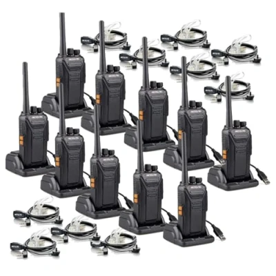 Imagen de Retevis RT27 Walkie Talkie Profesional, Pinganillos Recargable con Cargador USB, PMR446 sin Licencia, 16 Canals, CTCSS/DCS, VOX, Walkies Profesionales (10 Unidades, Negro)