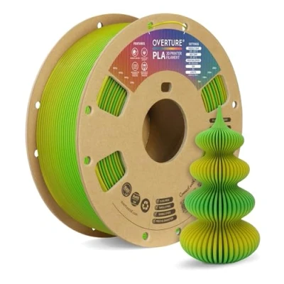 Imagen de OVERTURE Filamento PLA 1.75mm, Perfectamente Enrollado para Impresora 3D, Carrete de 1kg (2.2lbs), Precisión +/ 0.02 mm, Compatible con la Mayoría Impresoras FDM 3D (Aguacate)
