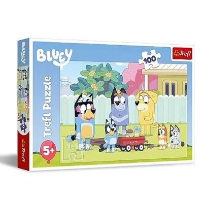 Imagen de Trefl, Mundo Alegre de Bluey 100 Piezas Puzle Colores con los Personajes la Serie Infantil, Entretenimiento Creativo, Juego para niños a Partir 5 años, Multicolor (16471)