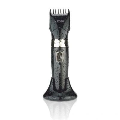 Imagen de HAEGER Precision II Máquina cortapelos Recargable, Seco y Mojado, Cuchillas en cerámica Revestimiento Titanio, Funcionamiento con o sin Cables, 2 peines guías Ajustables