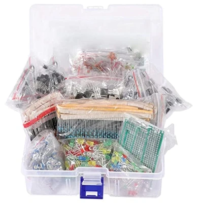 Imagen de Qeunrtiy 1818 Piezas DIY Kit de Componentes ElectróNicos Surtido Resistencias LED Triodo Capacitores Diodos PCB PotencióMetro Resistencia
