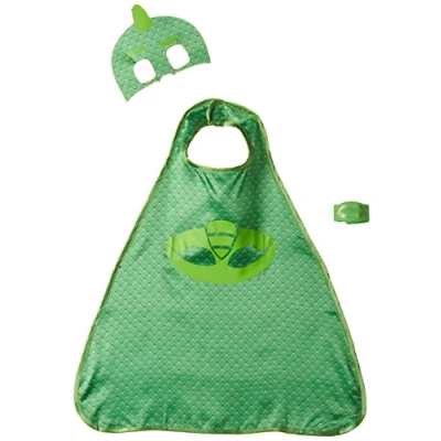 Imagen de amscan 10132446 Juego de disfraz capa verde con máscaras PJ Gekko diseño, 4 8 años 1 pieza