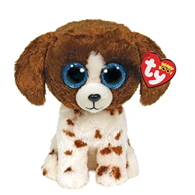 Imagen de TY Muddles Brown &amp; White Dog Beanie Boo Medium Peluche, Multicolor (36487)