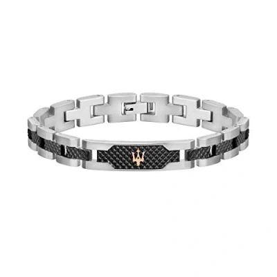 Imagen de Maserati Pulsera para hombre, Colección JEWELS, de Acero,PVD gris, PVD oro rosa JM419ASC01