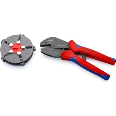 Imagen de Knipex MultiCrimp® Alicate crimp con porta mordazas bruñido, fundas multicomponentes 250 mm 97 33 02
