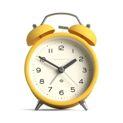 Imagen de NEWGATE ® Charlie Bell Echo Alarm Reloj Despertador de cabecera contemporáneo pequeño Accesorios Dormitorio Relojes despertadores Escritorio (Amarillo)