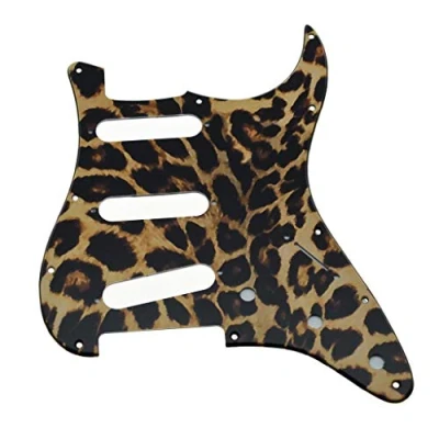 Imagen de Dopro Golpeador de plástico impreso en 3D con 11 agujeros para guitarra estilo Strat tornillos Fender Jimi Hendrix Stratocaster Leopard Stripe
