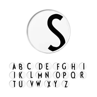 Imagen de Design Letters Platos Vajilla de Porcelana A Z Planos Blanco con Inicial Vajillas Completas Modernas Plato para Servir Redondo Postre Ceramica decorativo 20 cm