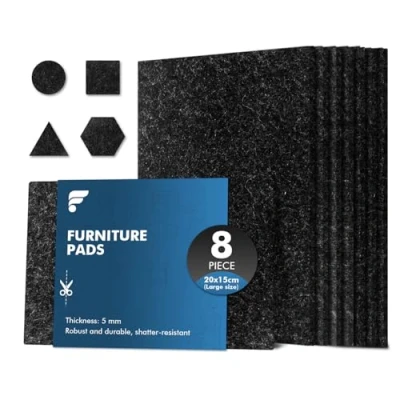 Imagen de shinfly Fieltro Adhesivo 8 Piezas Muebles de 5 mm Grosor 20 x 15 cm Protectores para Patas Mesa Almohadillas Protegerán Pisos Madera contra Rasguños y Marcas