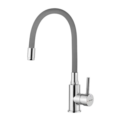 Imagen de GRIFEMA Irismart Grifo monomando cocina, mezclador de fregadero con caño flexible, Cromo (Gris/Plata), 3/8 pulgada [Exclusivo en Amazon]