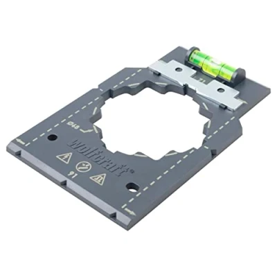 Imagen de wolfcraft Plantilla Para marcar y alinear I 5975000 la instalación rápida sin errores de insertos cajas enchufe e interruptores en obra seco