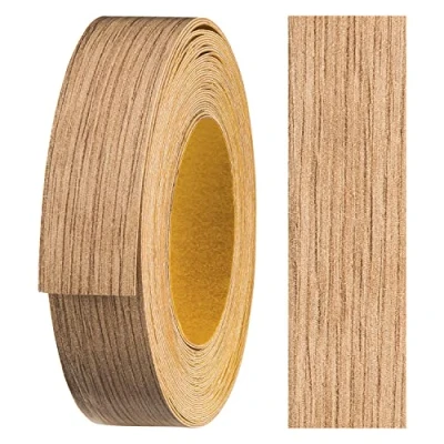 Imagen de haggiy Cinta para bordes de melamina autoadhesiva 18 mm x 5 m I muebles Sujeción segura sin planchar Chapa estantes/paneles madera roble salvaje