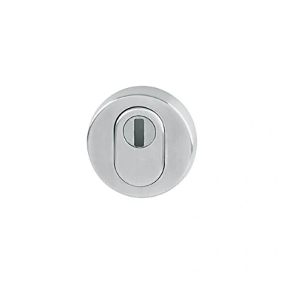 Imagen de HOPPE 11537206 Roseta Redonda con perforación PZ Cilindro perfilado Puerta de casa protección antitracción diámetro 52 x 8 mm Acero Inoxidable Mate