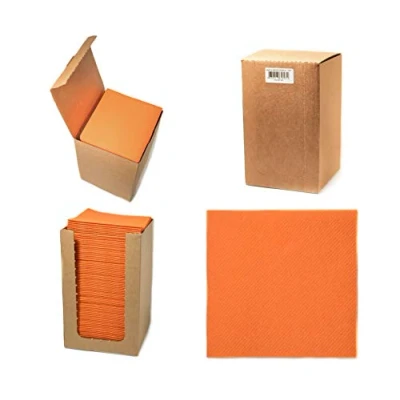 Imagen de Alvotex Chic Airlaid 100 servilletas de Coctail, 1/4 Pliegues similares a la Tela, Desechables, Naranja, 20 x cm