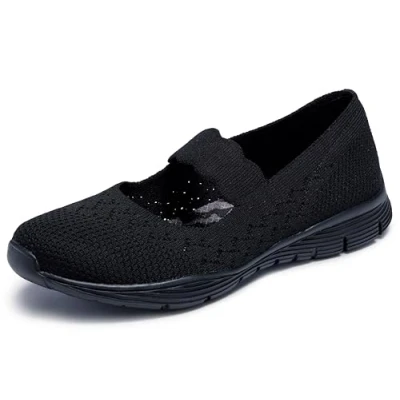 Imagen de Skechers SEAGER POWER HITTER, Zapatillas para Mujer, Black Flat Knit, 36.5 EU