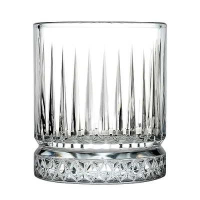 Imagen de Pasabahce 520004 Juego de 4 vasos whisky estilo retro y cristal para whisky, cócteles, zumo, agua, bebidas, tumber pesado, H 10 cm, V 355 ml