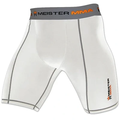 Imagen de Meister MMA Compresión Rush Pantalones Cortos de Pelea con Bolsillo para Copa Blanco XXX Grande (40 41)