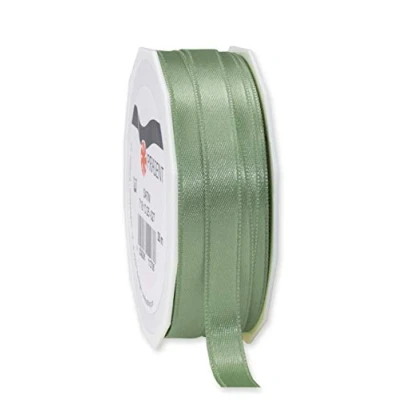 Imagen de C.E. PATTBERG PRÄSENT cinta regalo satén color verde viejo, 25 m de raso para envolver regalos, 10 mm ancho, decoración y manualidades, decorativa versátil
