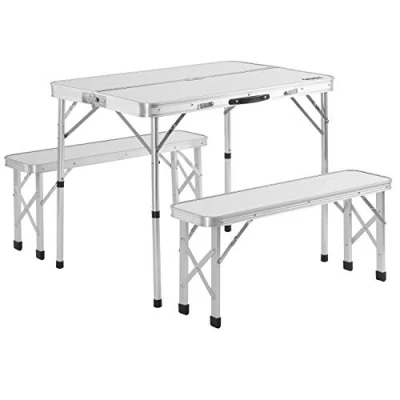 Imagen de Casaria Mesa Bancos Plegables Camping Picnic para 4 Personas Set Portátil Jardín Aluminio Multifuncional