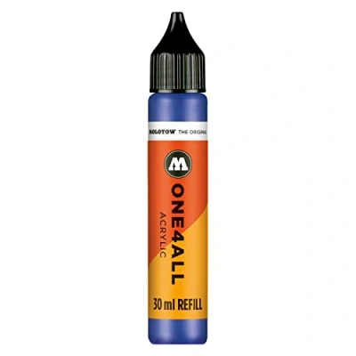 Imagen de Molotow ONE4ALL Recambio de tinta acrílica, color azul real 204, 30 ml, para rotuladores permanentes