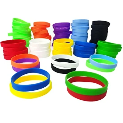 Imagen de LVNRIDS Pulseras de Silicona 100 pcs, Pulsera elástica Goma para Fiestas Deportivas por Hombre Mujer Multicolor