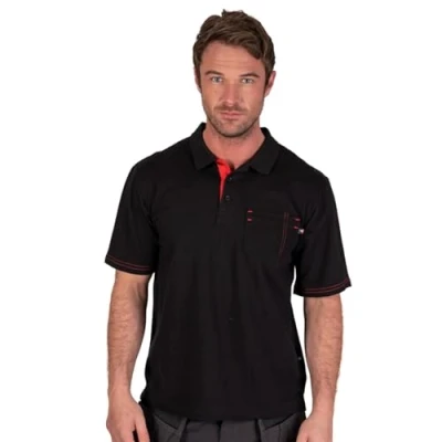 Imagen de Lee Cooper LCTS011 Polo de piqué para hombre, Negro, M