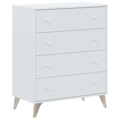 Imagen de Habitdesign Comoda con 4 Cajones, para Dormitorio, Modelo Sweet, Acabado en Color Blanco Artik, Medidas: 77,5 cm (Ancho) x 95 (Alto) 40 (Fondo)