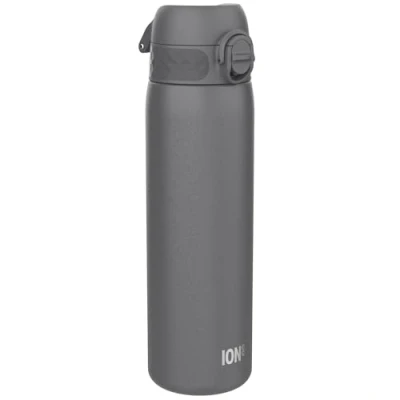 Imagen de Ion8 Botella Agua Acero Inoxidable Termica, 500ml, a Prueba de Fugas, Fácil Abrir, Cerradura Segura, Aptas para Lavavajillas, Adapta Portavasos, Asa Transporte, Resistente Rayones, Gris
