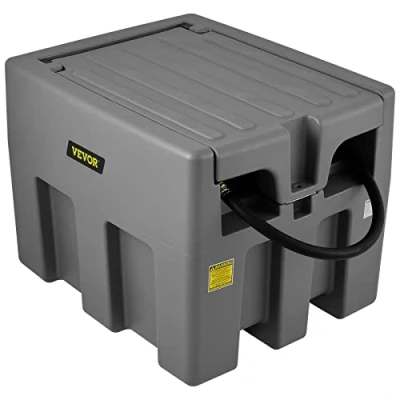 Imagen de VEVOR Tanque de Diésel Portátil Polietileno Combustible 58 Galones con Bomba Transferencia 12 V Almacenamiento Diesel Gris Flujo Máximo 10,6 GPM para Camión Tractor