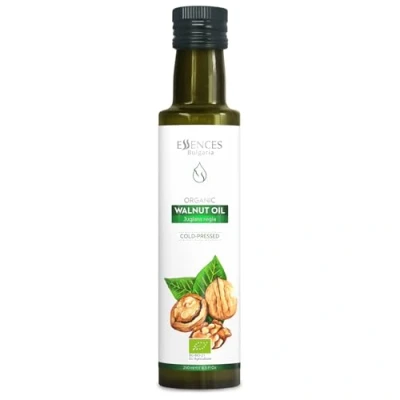 Imagen de Essences Bulgaria Aceite de Nuez Orgánico 250ml 100% Natural Prensado en Frío Calidad Extra Premium Excelente Sabor Salsas Ensaladas Sin Aditivos ni Conservantes OMG Vegano