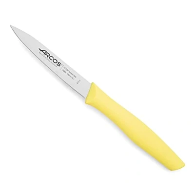 Imagen de Arcos Serie Nova Cuchillo Mondador Hoja de Acero Inoxidable 100 mm Mango Polipropileno Color Limon