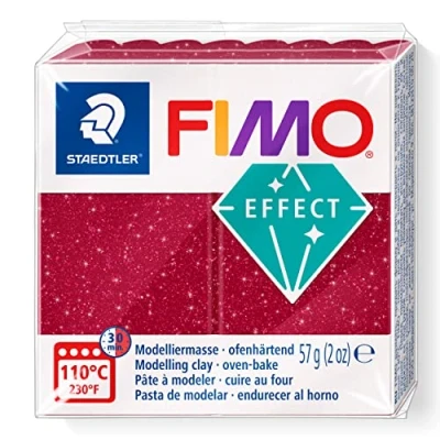 Imagen de STAEDTLER 8010 202 FIMO Effect Arcilla polimérica para modelar de secado al horno, color rojo galaxy (pastilla 57 g.)